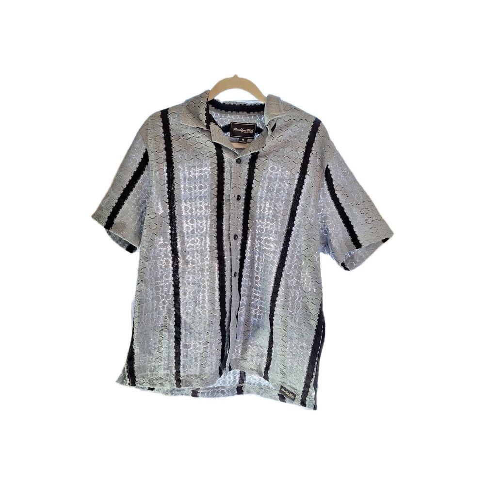 Brooklyn Cloth New York Size M Short Sleeve Casual Mesh Button Up Shirt